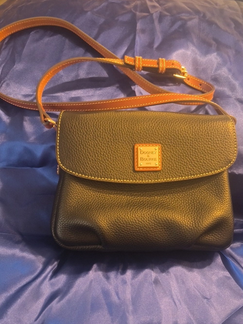 Black Never Used Dooney & Bourke Pebble Grain Flap Crossbody Bag